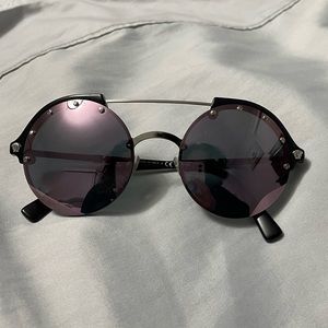 Versace 53mm round sunglasses black smoke